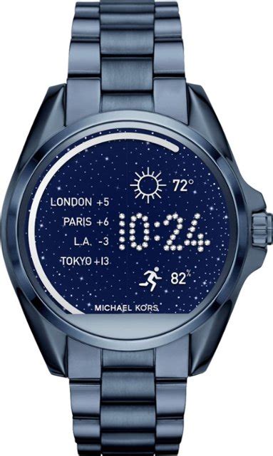 michael kors bradshaw blue dial silver tone watch|Michael Kors access smartwatch bradshaw.